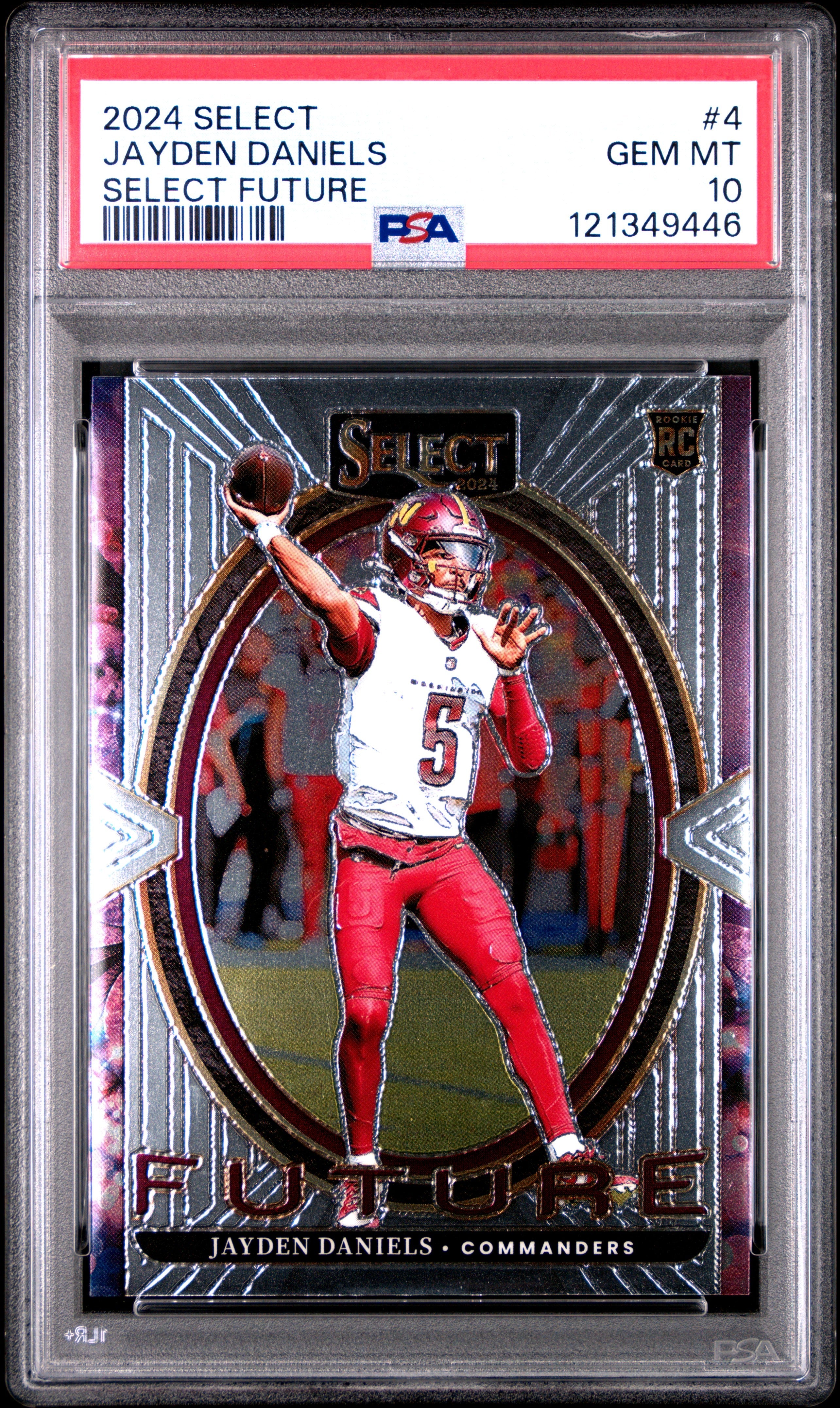Graded 2024 Panini Select Jayden Daniels #4 Select Future Rookie RC Football Card PSA 10 Gem Mint