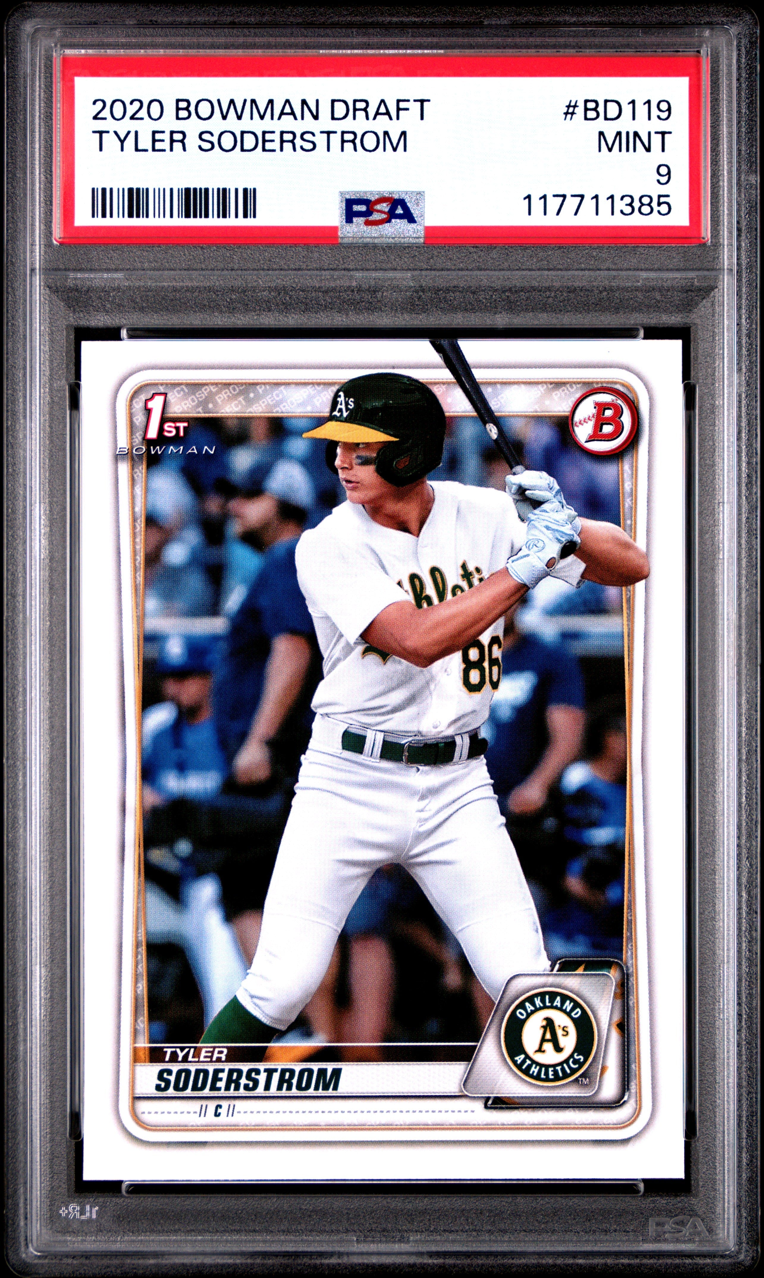 Graded 2020 Topps Bowman Draft Tyler Soderstrom #BD119 Rookie RC Baseball Card PSA 9 Mint