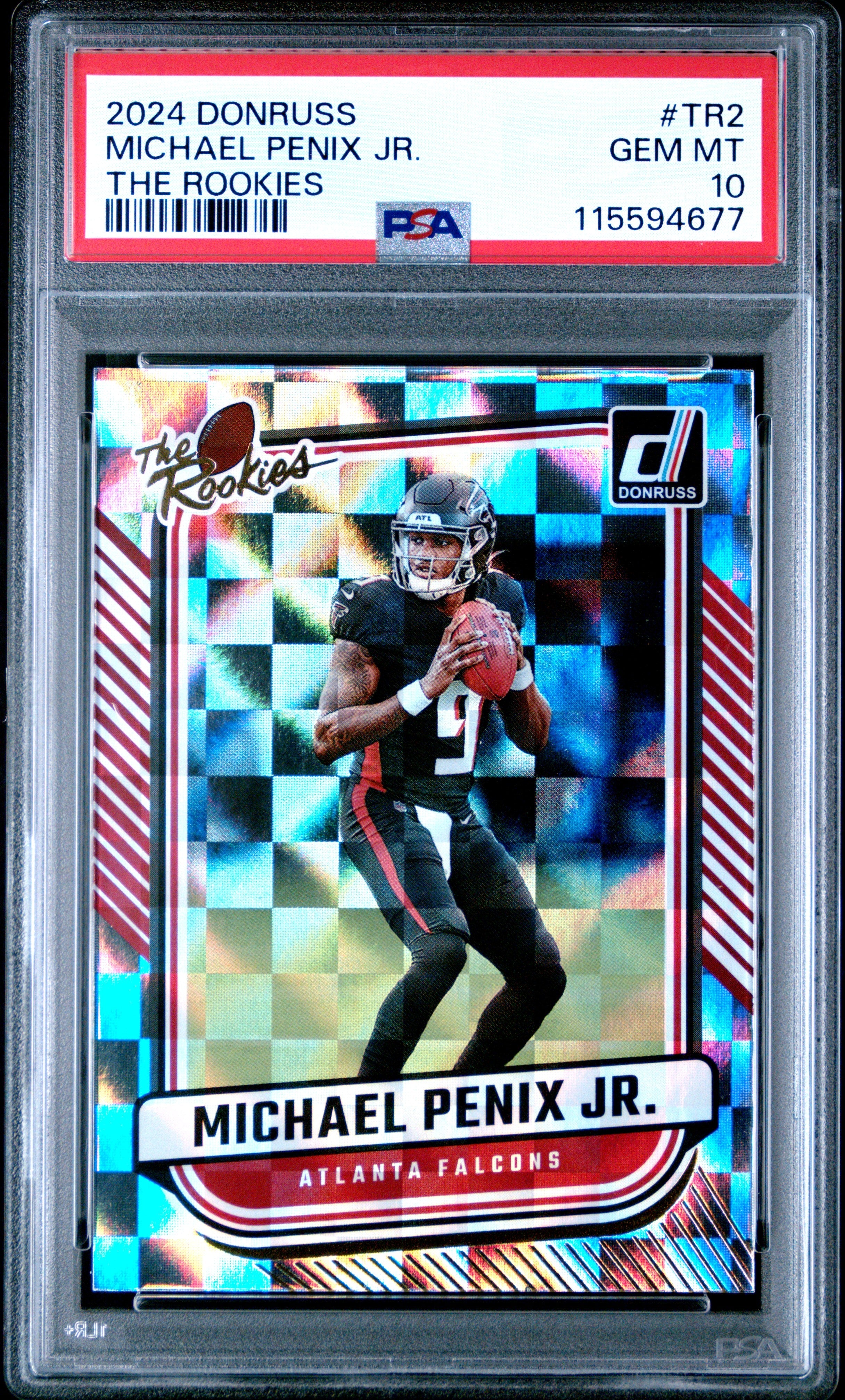 Graded 2024 Panini Donruss Michael Penix Jr #1TR2 The Rookies Rookie RC Football Card PSA 10 Gem Mint
