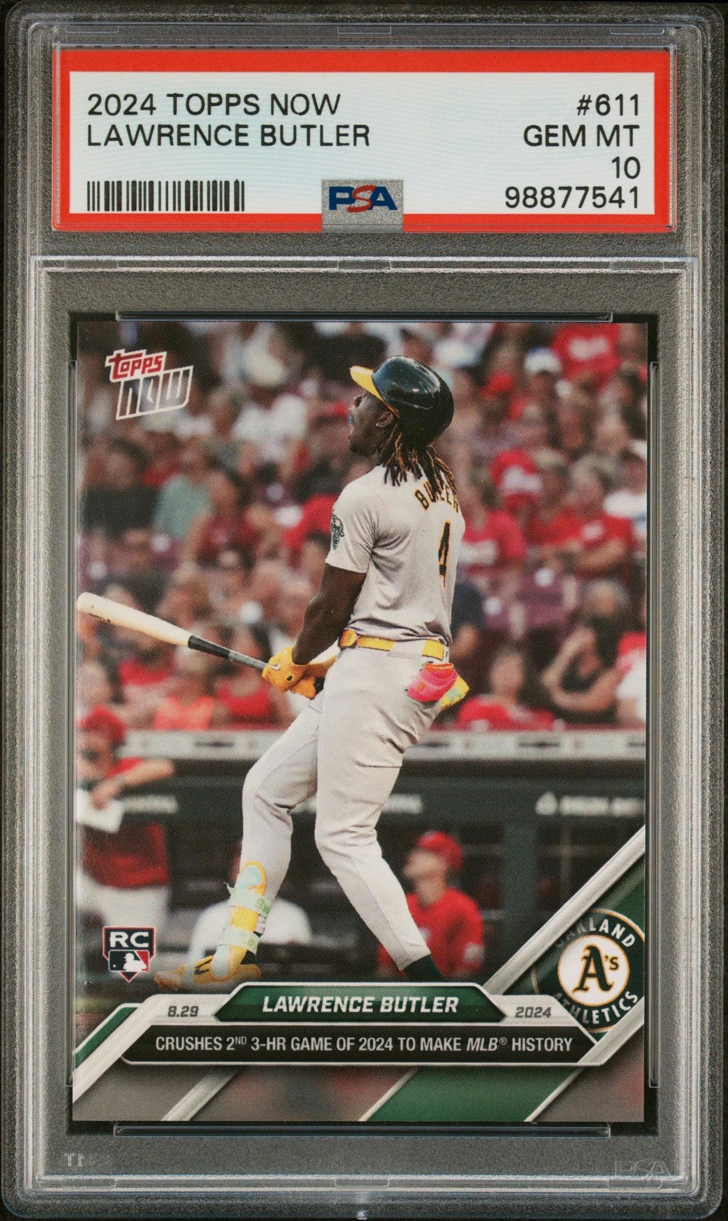 Graded 2024 Topps Now Lawrence Butler #611 Rookie RC Baseball Card PSA 10 Gem Mint