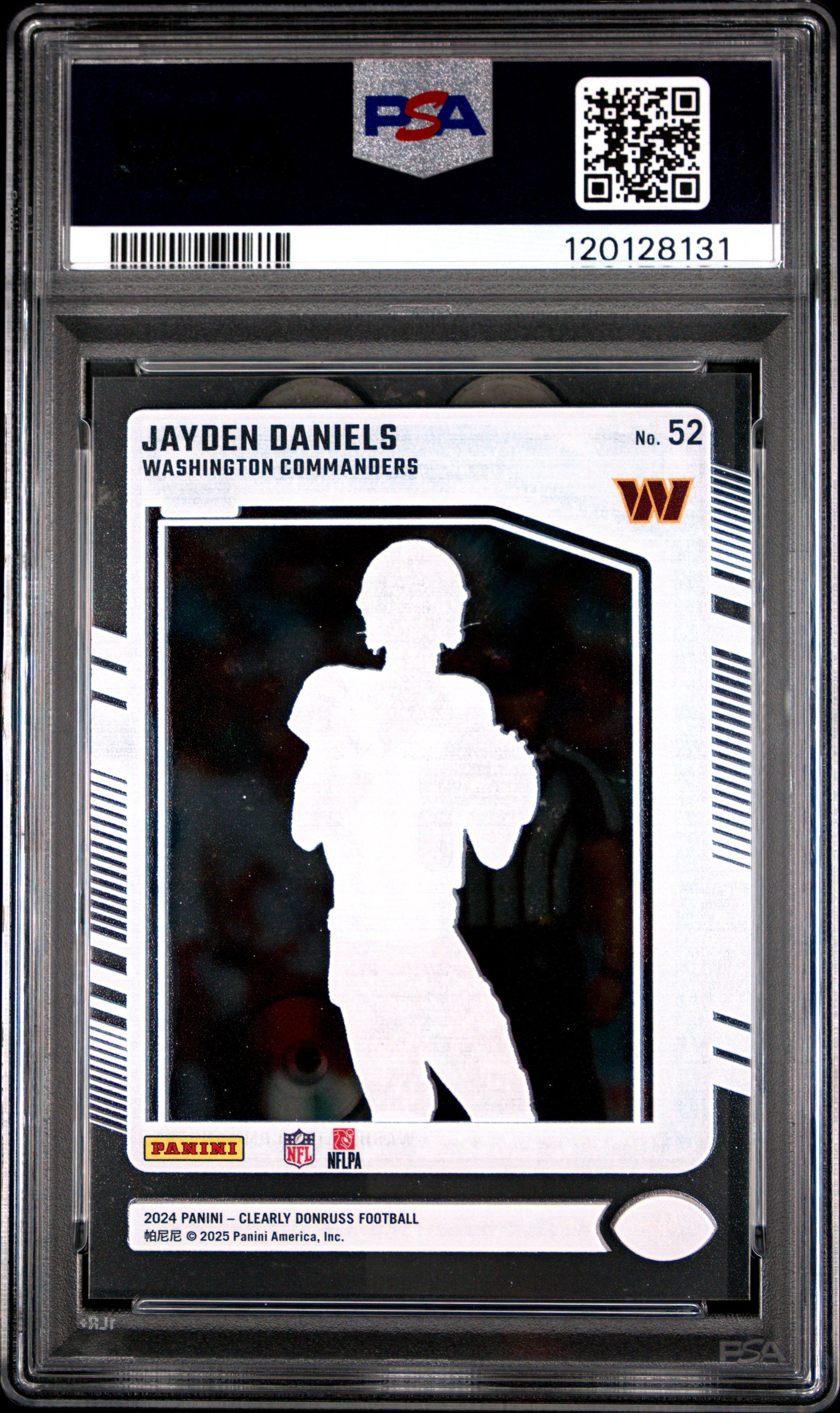 Graded 2024 Panini Clearly Donruss Jayden Daniels #52 Rookie RC Football Card PSA 10 Gem Mint