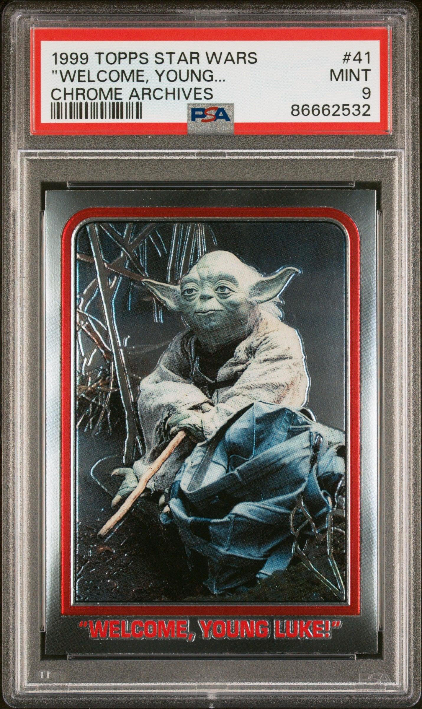 1999 TOPPS CHROME STAR WARS CHROME ARCHIVES "WELCOME, YOUNG... CHROME ARCHIVES #41 - PSA 9