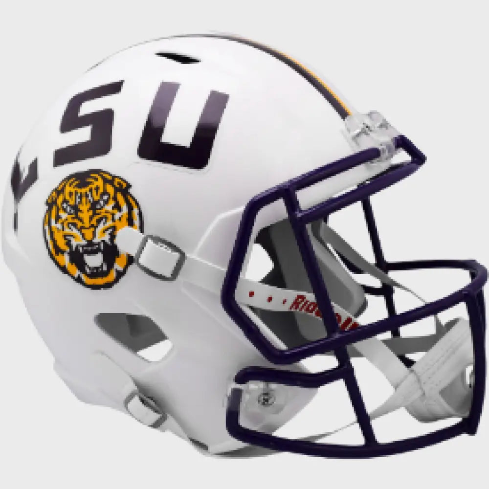 LSU Tigers Full Size Speed Replica Football Helmet White - NCAA