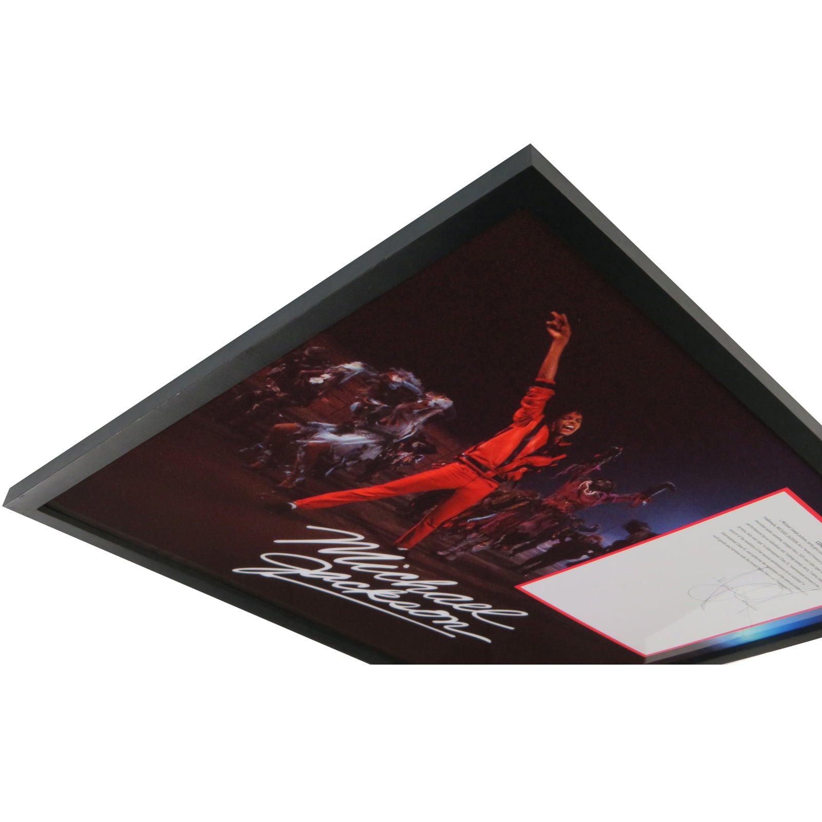 Michael Jackson Autographed Contract Music Display 20 by 24 Framed Piece - JSA , BAS