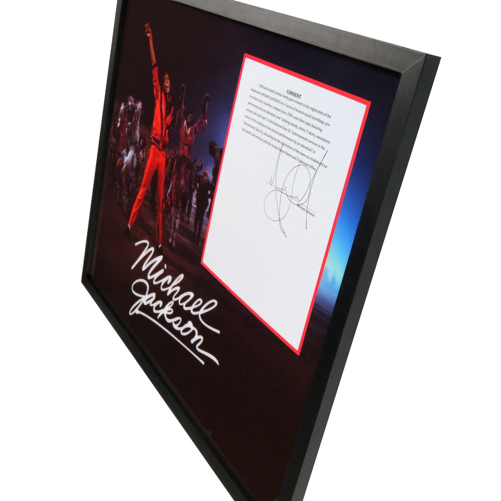 Michael Jackson Autographed Contract Music Display 20 by 24 Framed Piece - JSA , BAS