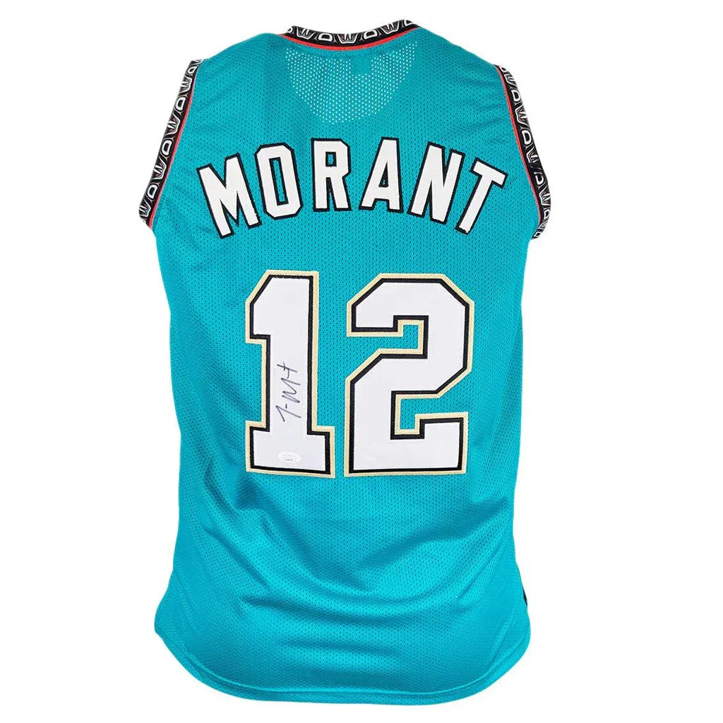 Ja Morant Autographed Memphis (Teal #12) Custom Jersey - Beckett