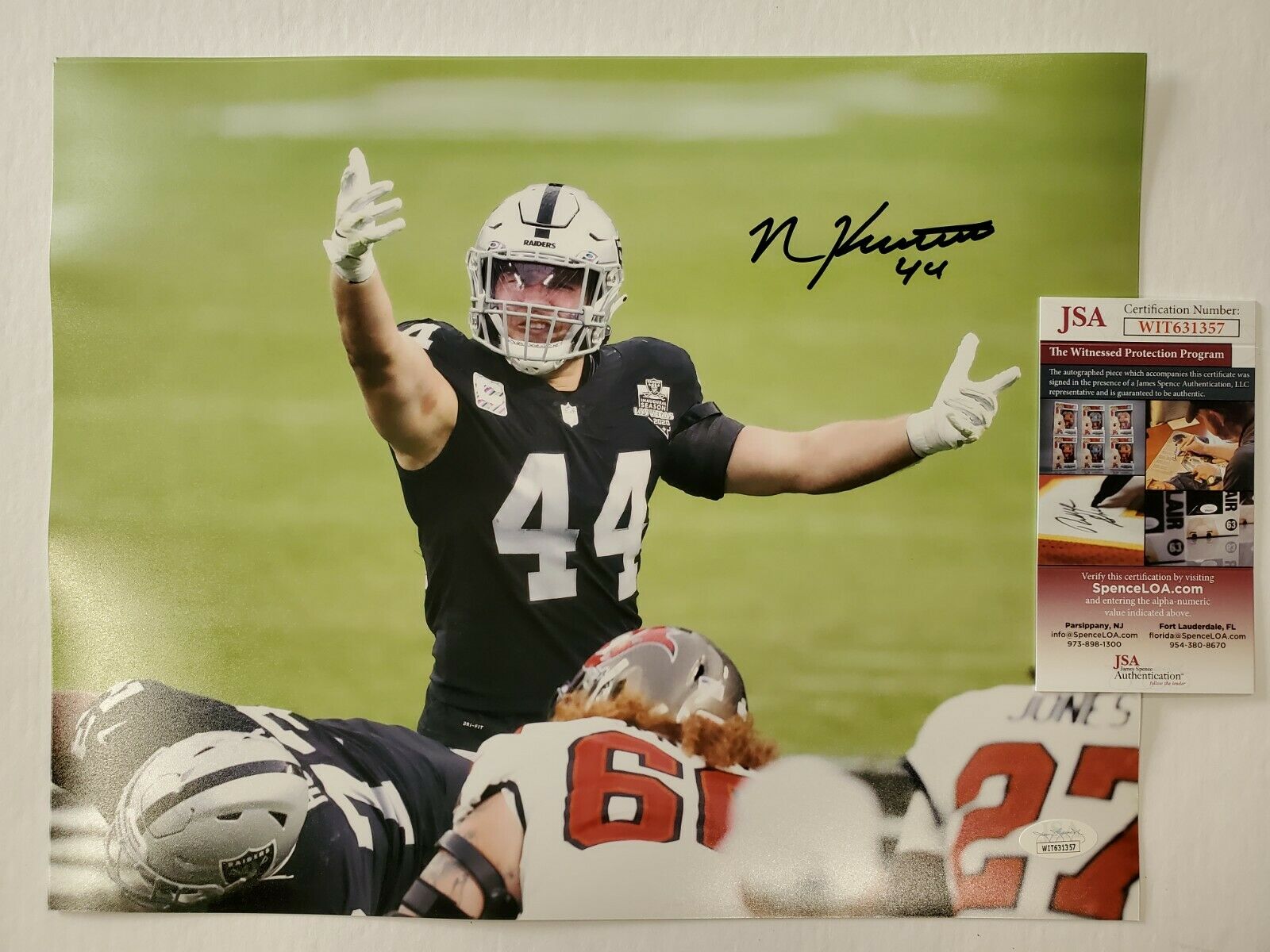 OAKLAND RAIDERS NICK KWIATKOSKI AUTOGRAPHED 11x14 PHOTO JSA COA