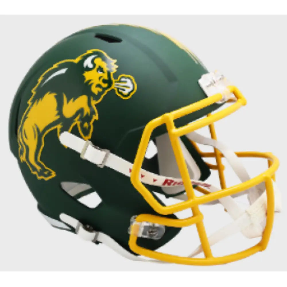 North Dakota State Bison Full Size Speed Replica Football Helmet Flat Green NCAA