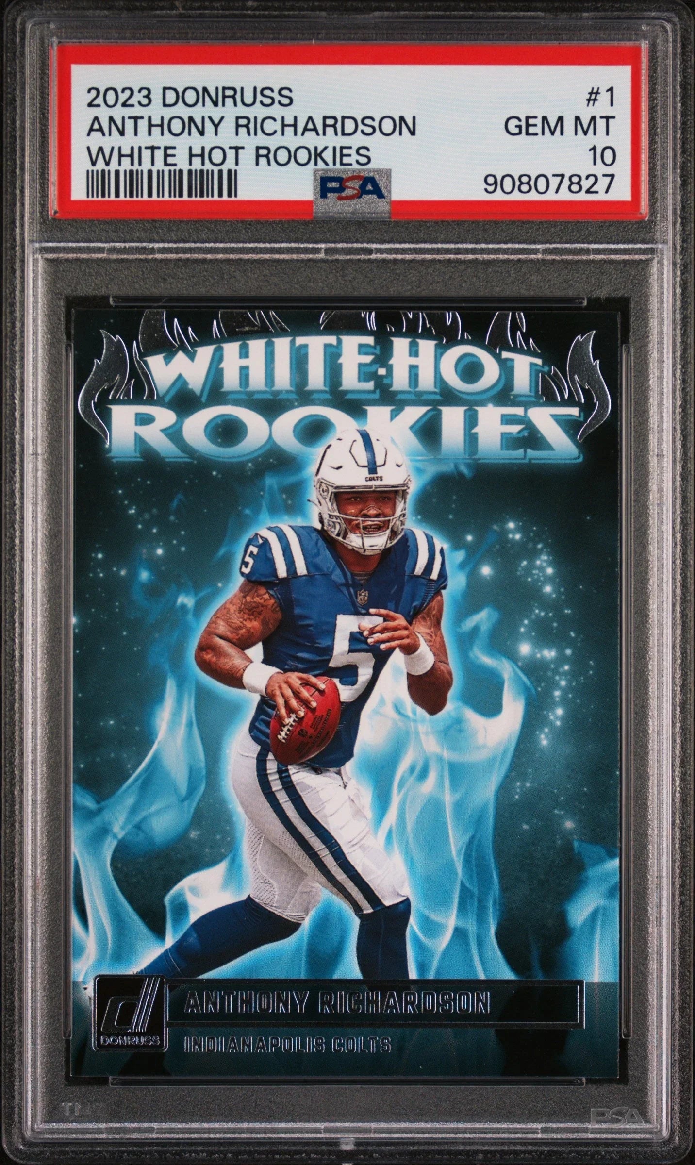 Graded 2023 Panini Donruss Anthony Richardson #1 White Hot Rookies Rookie RC Football Card PSA 10 Gem Mint
