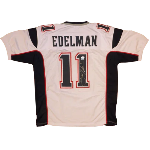 Julian Edelman Autographed New England Patriots (White #11) Custom Jersey - JSA