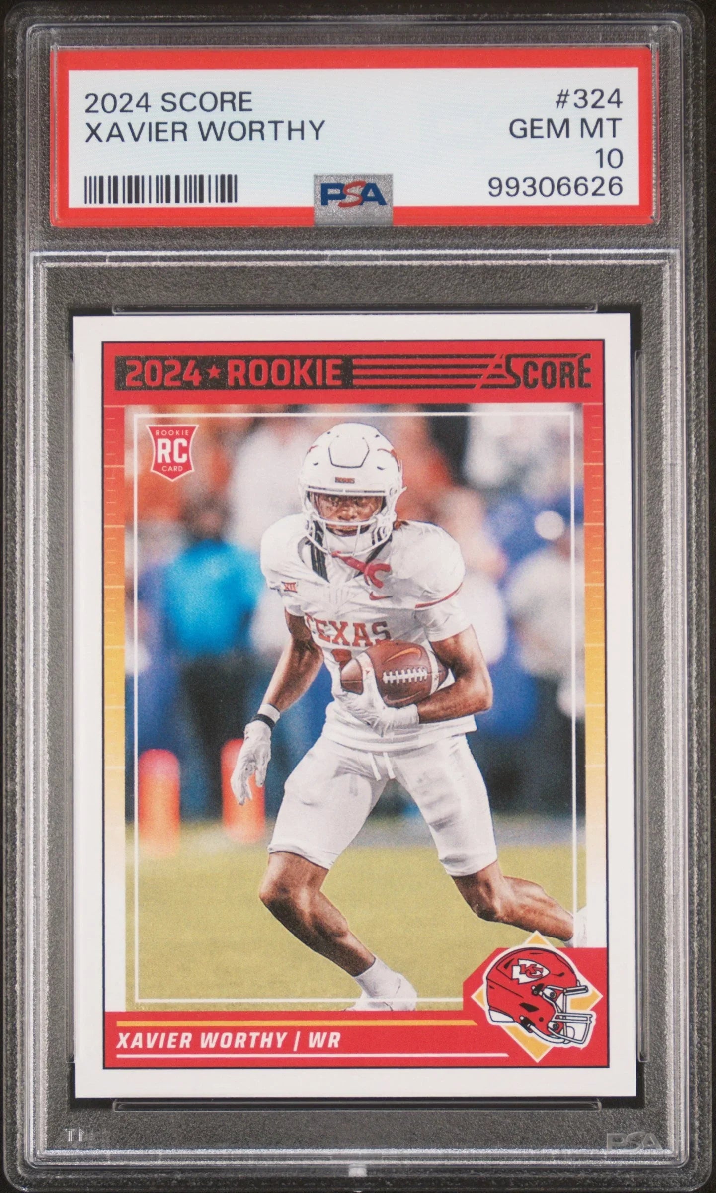 Graded 2024 Panini Score Xavier Worthy #324 Rookie RC Football Card PSA 10 Gem Mint
