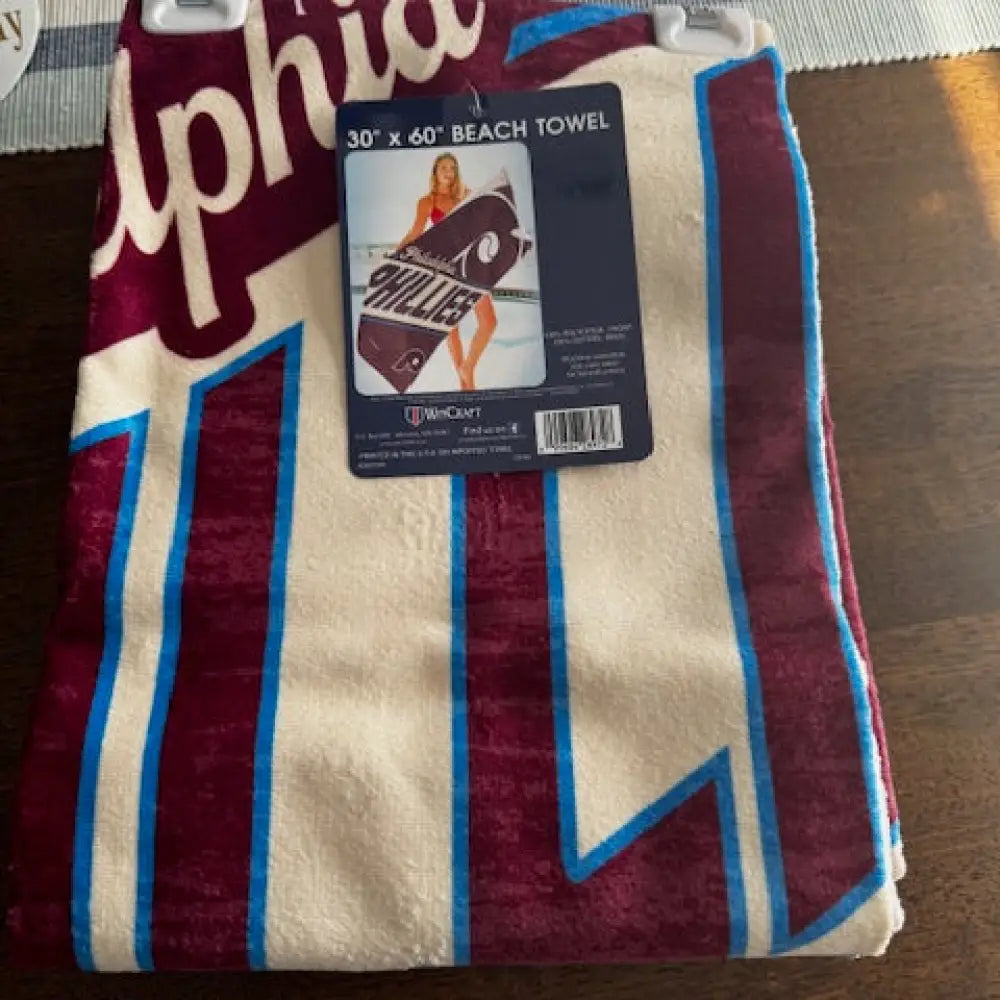Philadelphia Phillies Retro Towel 30x60 Spectra Beach Style