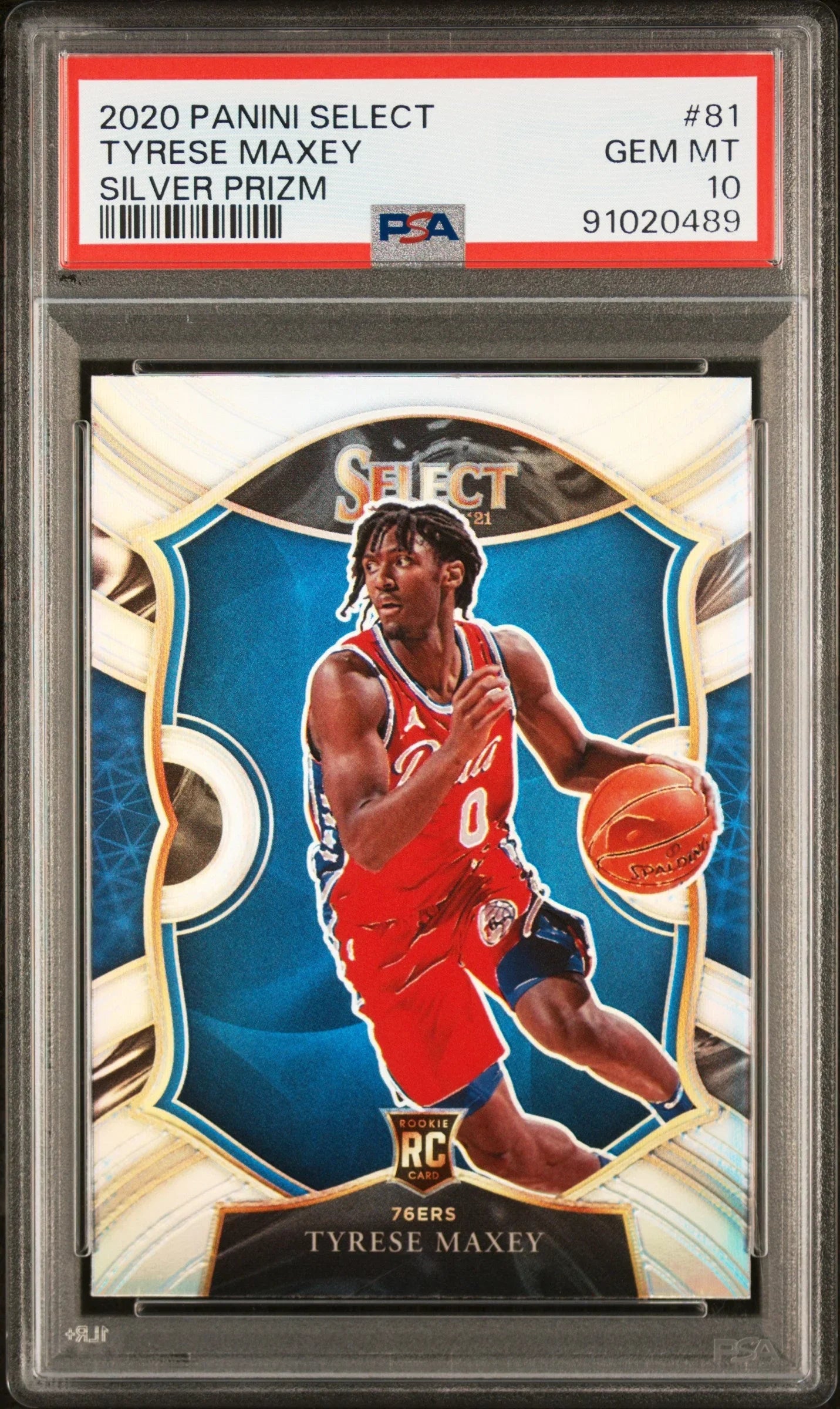 Graded 2020 Panini Select Tyrese Maxey #81 Silver Prizm Rookie RC Basketball Card PSA 10 Gem Mint