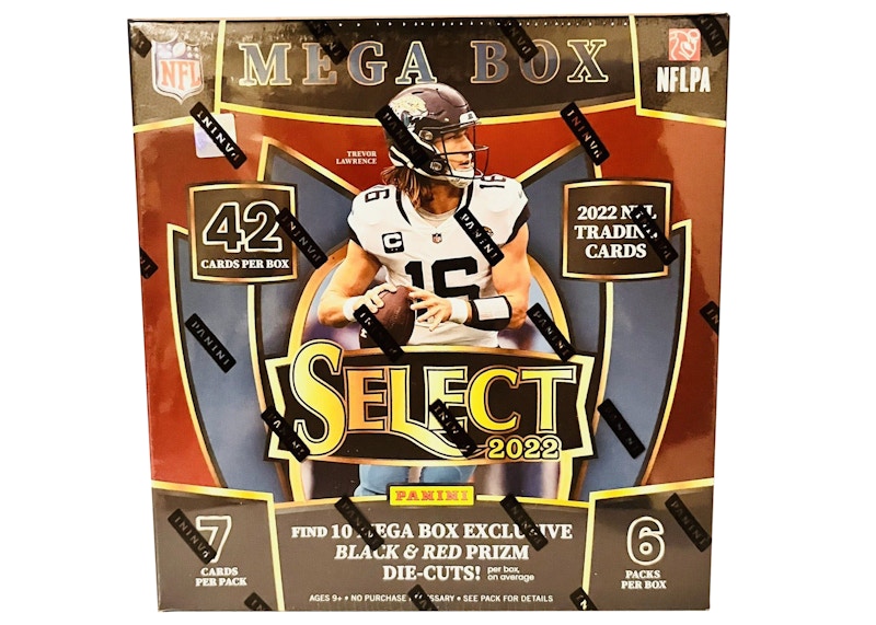 2022 Panini Select Football 42-Card Mega Box - Black & Red Prizm Die-Cuts