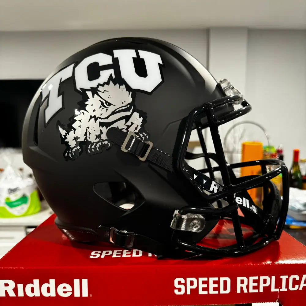 TCU Horned Frogs Full Size Speed Replica Football Helmet Matte Black - NCAA