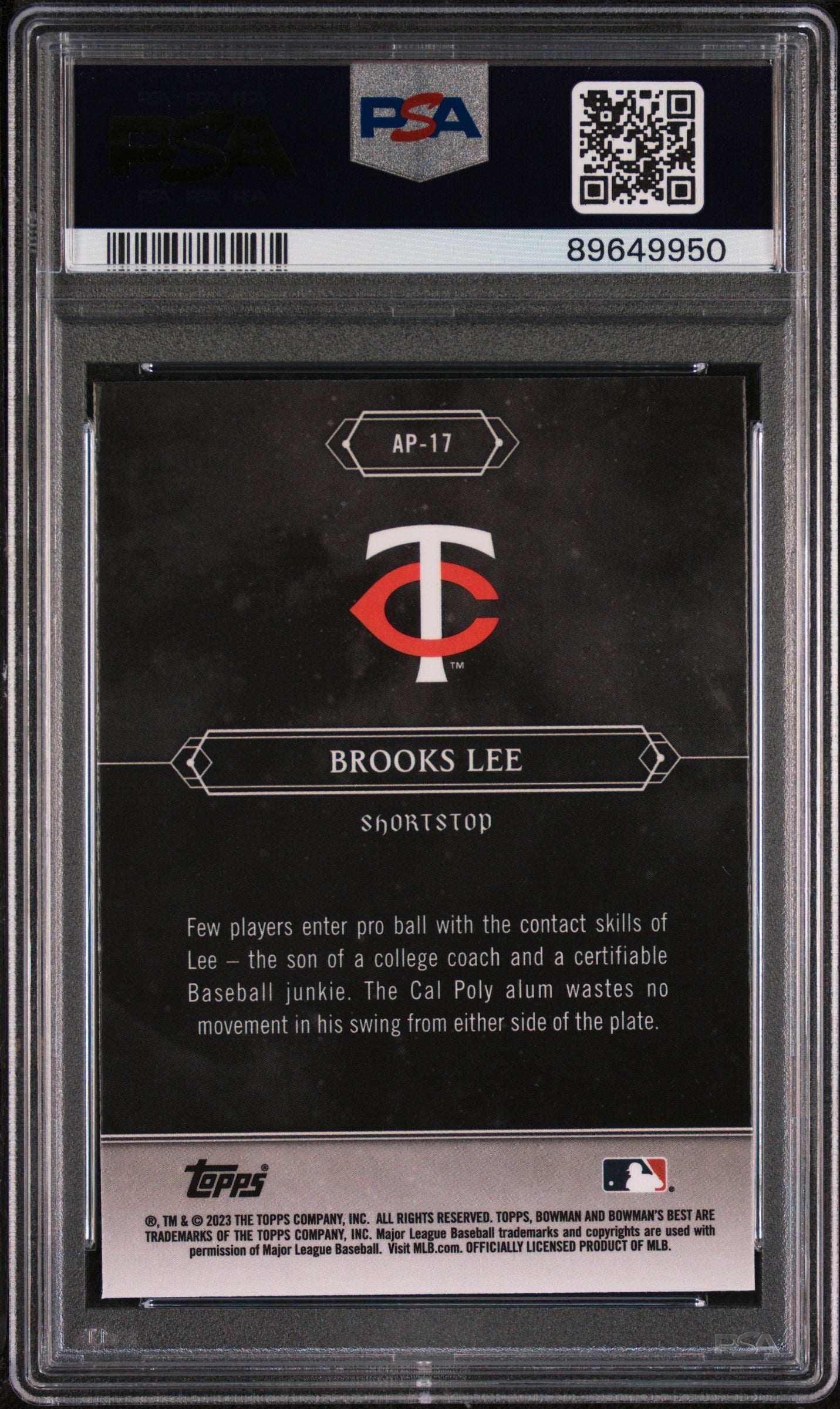 Graded 2023 Topps Bowmans Best Brooks Lee #AP17 Astral Projections Rookie RC Baseball Card PSA 10 Gem Mint