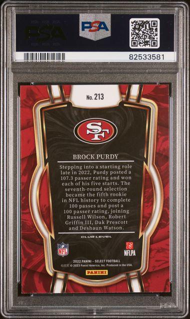 Graded 2022 Panini Select Brock Purdy #213 Rookie RC Football Card PSA 10 Gem Mint