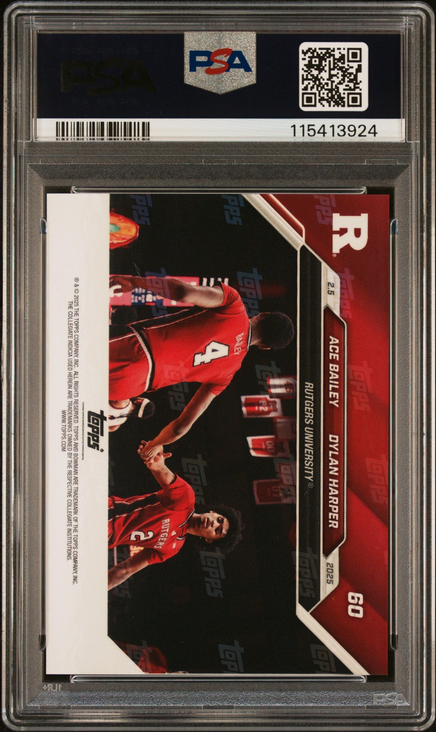 Graded 2024 Topps Bowman U Now Dylan Harper/Ace Bailey #60 Rookie RC Basketball Card PSA 8 Near Mint