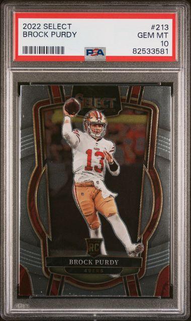 Graded 2022 Panini Select Brock Purdy #213 Rookie RC Football Card PSA 10 Gem Mint