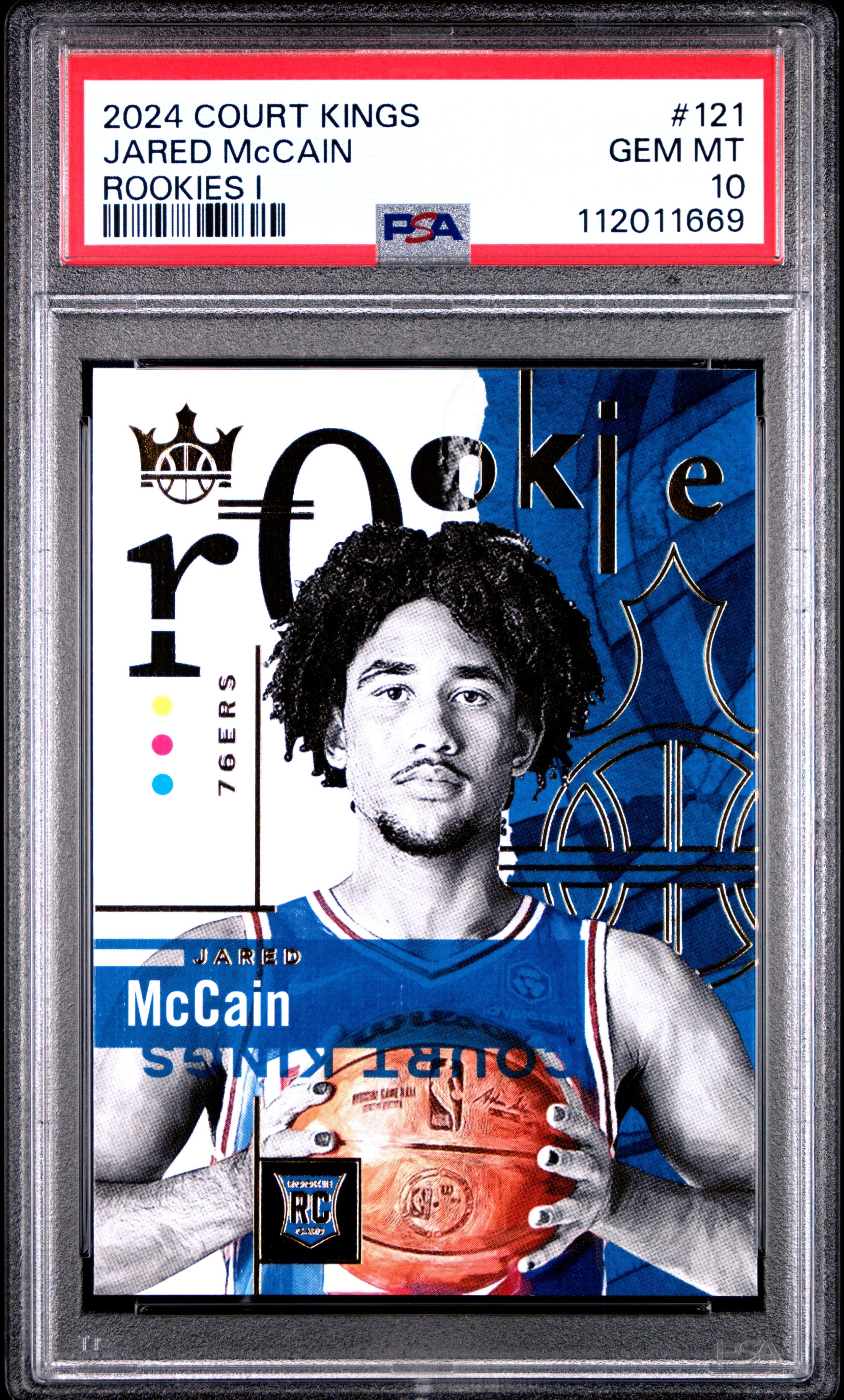 Graded 2024 Panini Court Kings Jared McCain #121 Rookies I Rookie RC Basketball Card PSA 10 Gem Mint