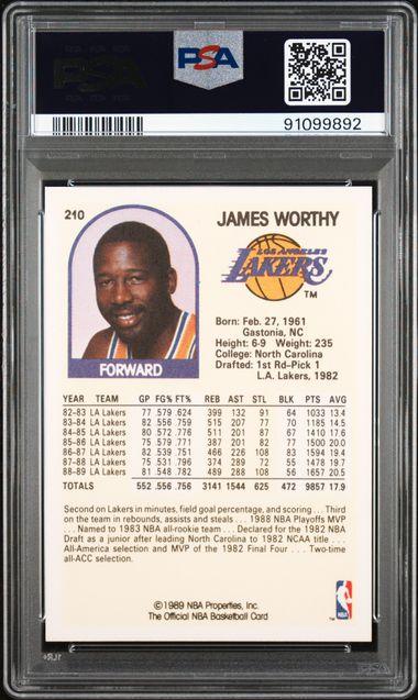 Graded 1989 Hoops James Worthy #210 Basketball Card PSA 10 Gem Mint