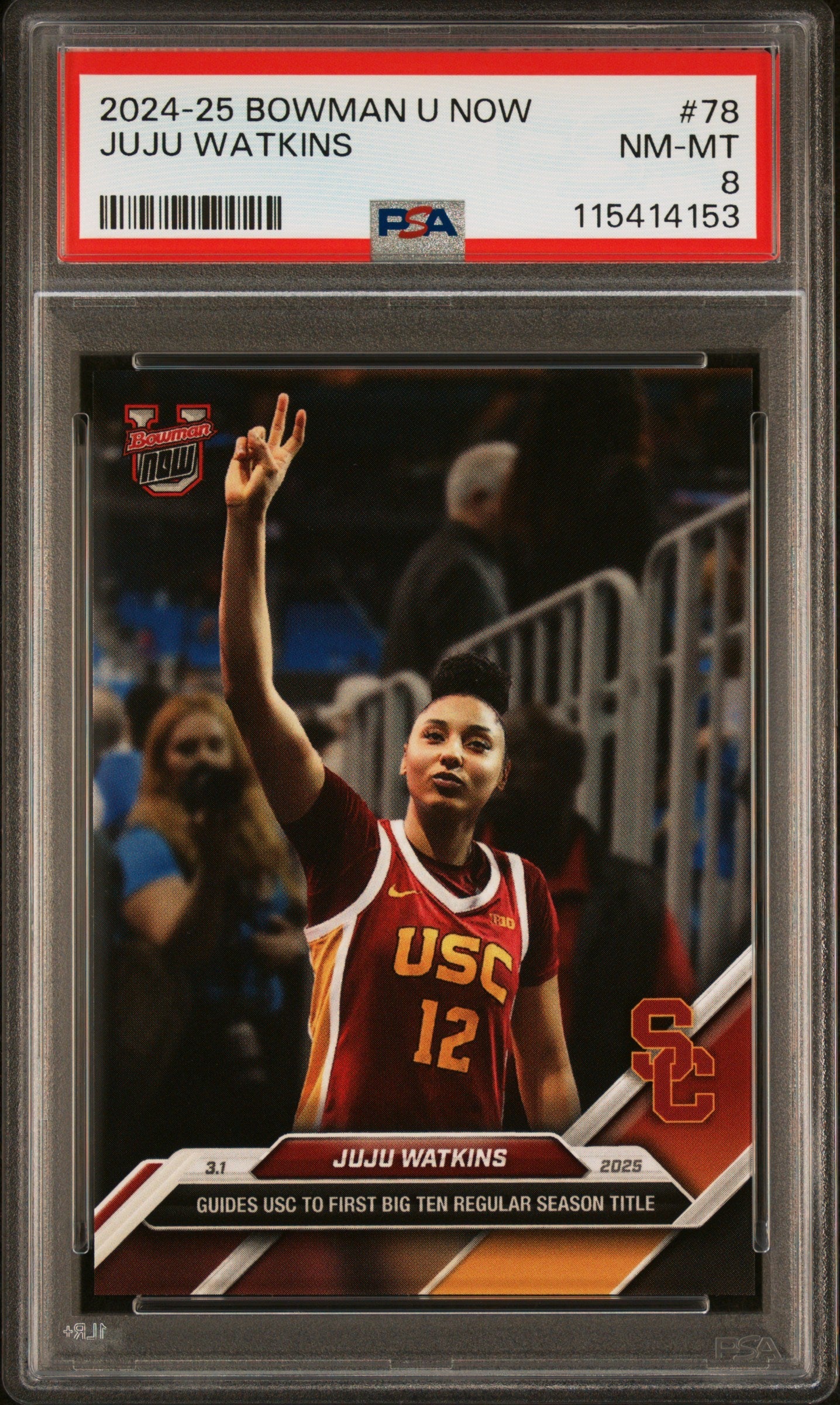 Graded 2024 Topps Bowman U Now JuJu Watkins #78 Rookie RC Basketball Card PSA 8 Near Mint