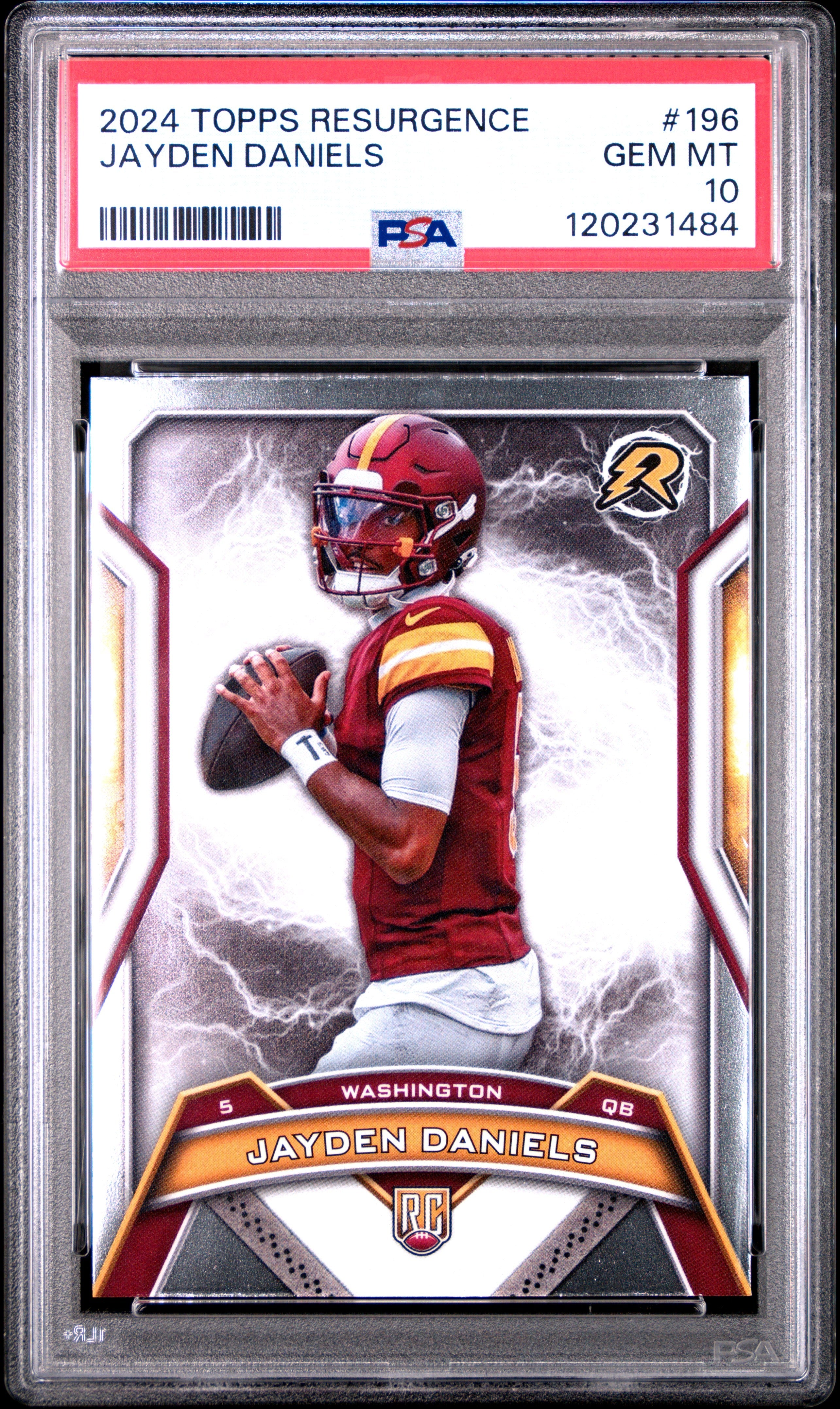 Graded 2024 Topps Resurgence Jayden Daniels #196 Rookie RC Football Card PSA 10 Gem Mint