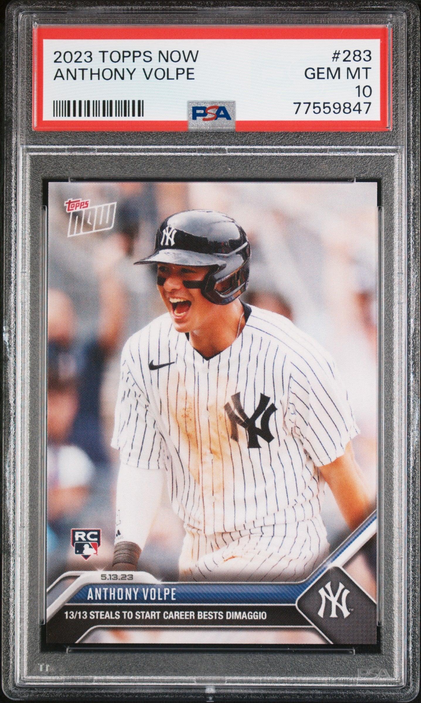Graded 2023 Topps Now Anthony Volpe #283 Rookie RC Baseball Card PSA 10 Gem Mint