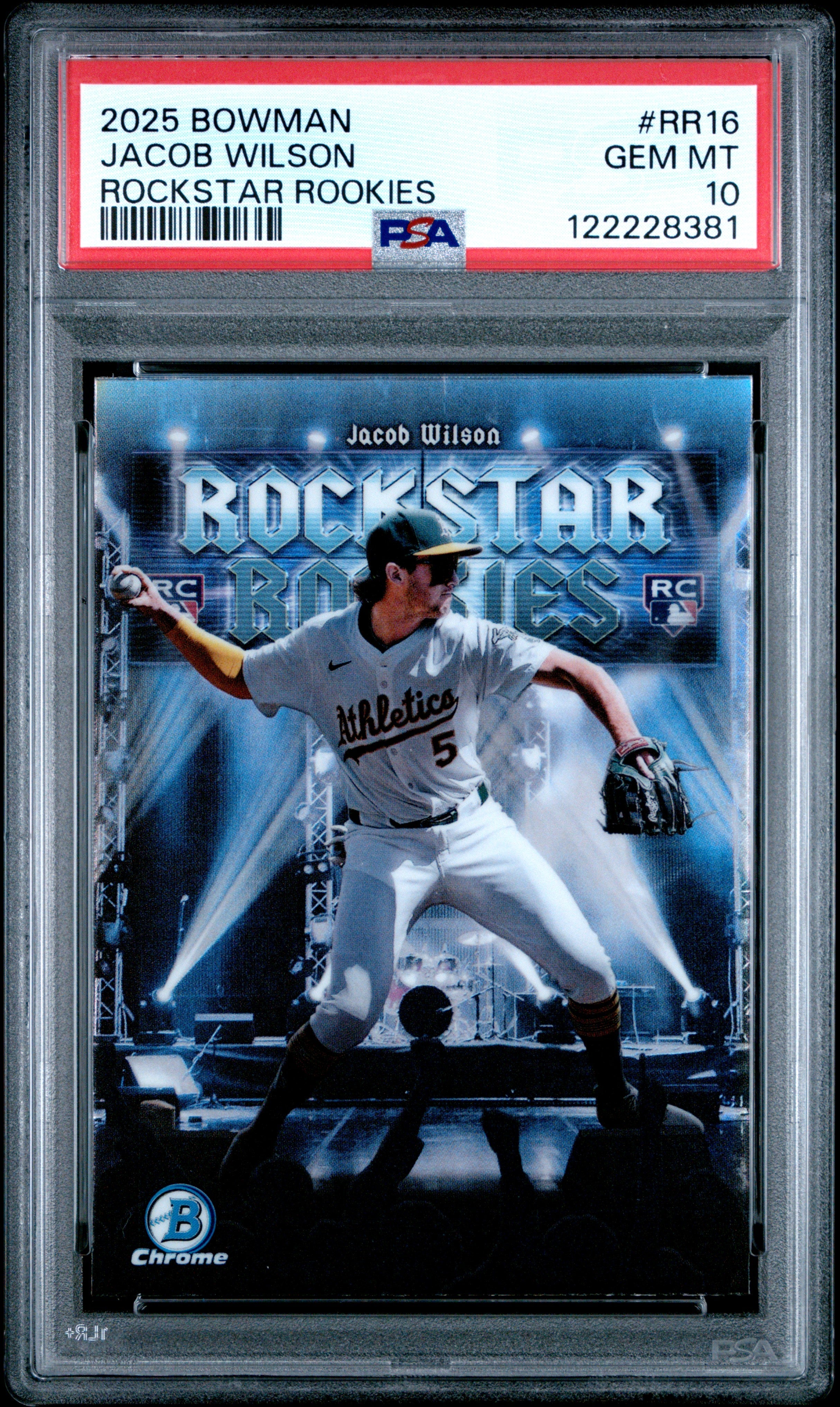 Graded 2025 Topps Bowman Jacob Wilson #RR16 Rockstar Rookies Rookie RC Baseball Card PSA 10 Gem Mint