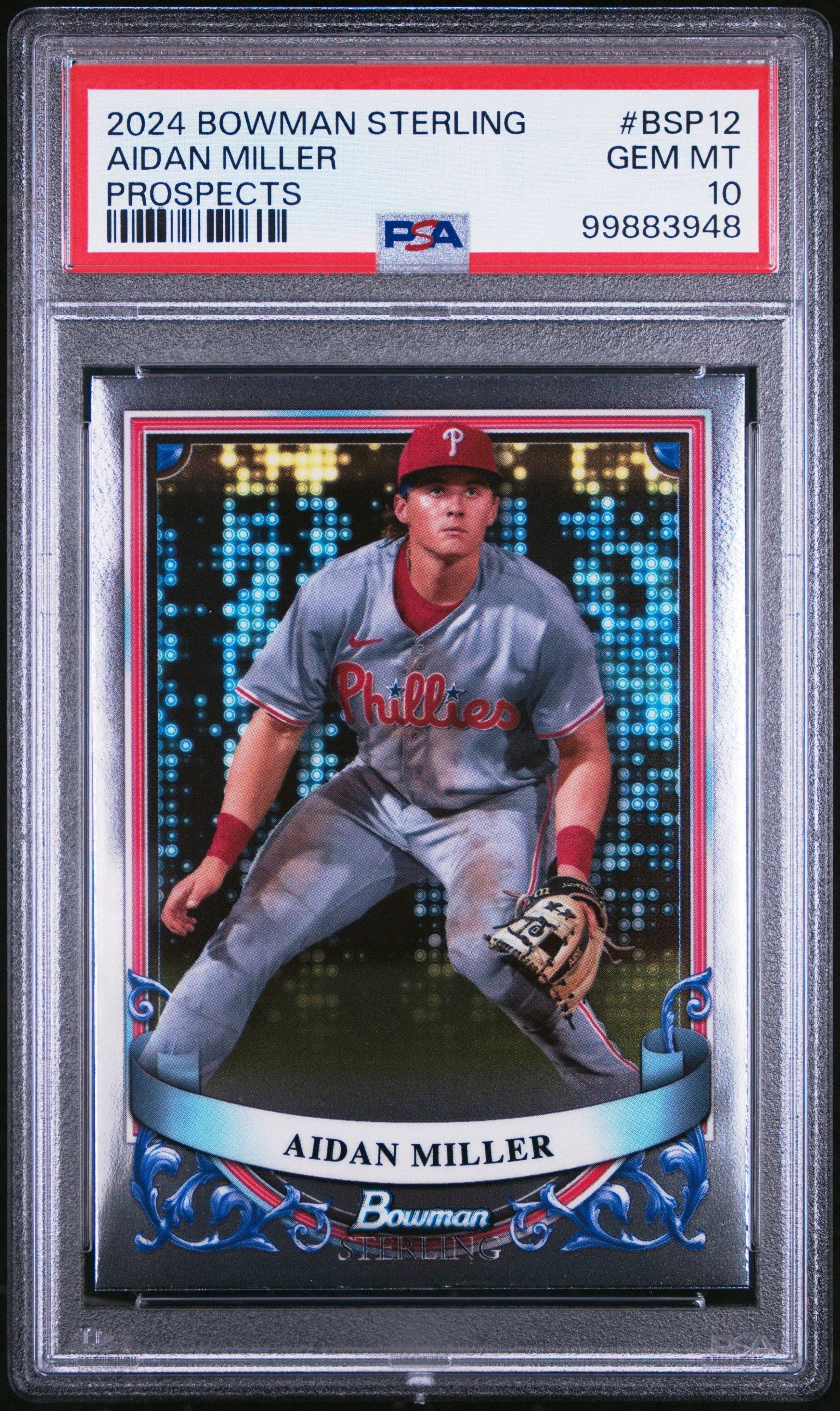 Graded 2024 Topps Bowman Sterling Aidan Miller #BSP12 Prospects Rookie RC Baseball Card PSA 10 Gem Mint